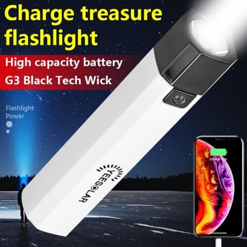 50000LM USB Rechargeable LED Flashlight Can be Used As Power Bank Pocket Torch Lantern Camping Lamp Hand Light with battery