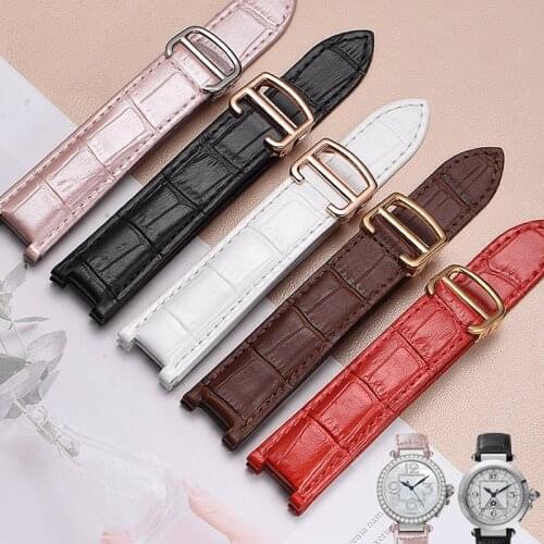 New Luxury PASHA Watchbands Crocodile Pattern Cowhide Folding Buckle Strap 13MM 16MM 18MM 20MM 21MM Women Genuine Leather Bands