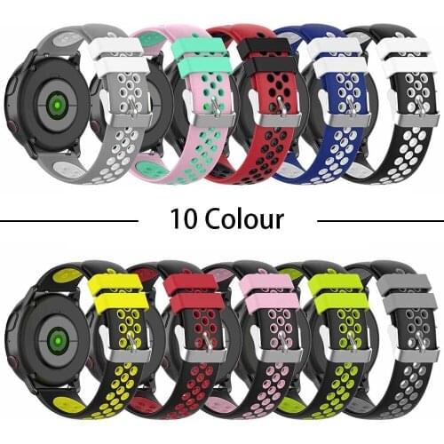 20mm 22mm Silicone Band for Samsung Galaxy Watch 2 3 42/46mm 45mm 41mm Strap for Active2 44mm 40mm Gear S3 Bracelet Accessories