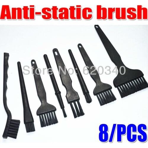Free shipping (8/pcs set) BGA rework Anti-static Brush PCB Cleaning Tool ESD brush Electronic component Cleaning tools