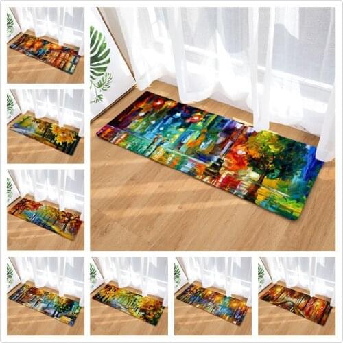 Modern Fashion Nordic living room carpet Bedroom bed soft Oil painting style Carpet Rug Rectangular Sofa Coffee Table Mat