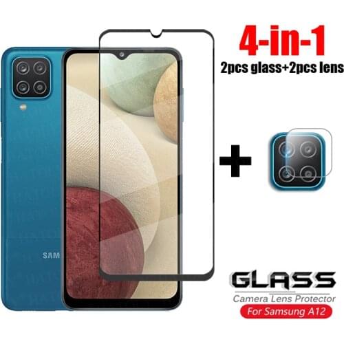 For Glass Samsung Galaxy A12 Full Cover Tempered Glass For Samsung A12 A02S A21S M21 Camera Lens HD Screen Protector Phone Glass