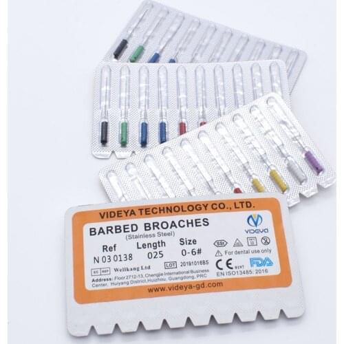 Dentistry Tools Barbed Broaches Dental Stainless steel Root Canal Cleaning Smooth Needle Dental Square Broaches Barbed Broaches