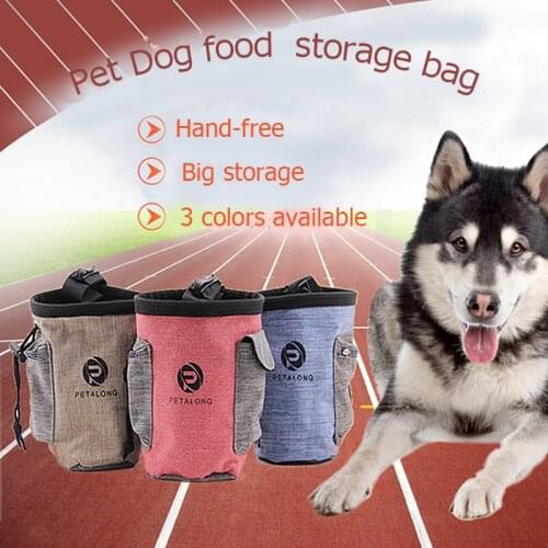 Pet Dog Food Storage Bags Portable Pouch Pup Travel Feed Snack Pocket Waist Bag Dog Training Detachable Food Container Bag