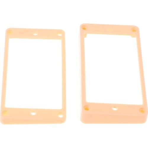 Tooyful 2Pcs Cream Black Curved Plastic Humbucker Pickups Frames Holder Mounting Rings for Electric Guitar Parts Accessories
