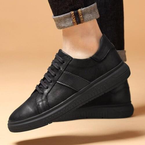 Men Fashion Casual Shoes Genuine Leather Lace Up Brand Shoes Luxury Business Shoes Men Walking Flats outdoor shoes men