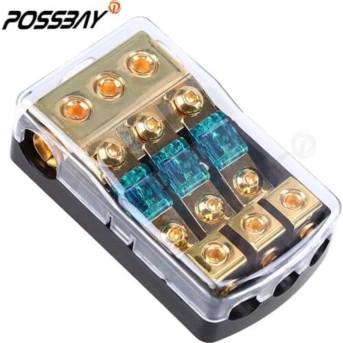 Universal 30A/60A/80A/100A/150A 1 In 3 Out Car Auto Audio Fuse Holder Fuseholder Safety Fuse Box Waterproof