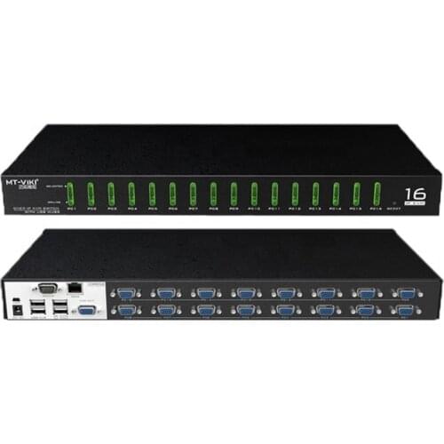MT-9116UP Server Cabinet Auto Usb 16 Port Vga Remote Network Ip Kvm Switch For Surveillance Console