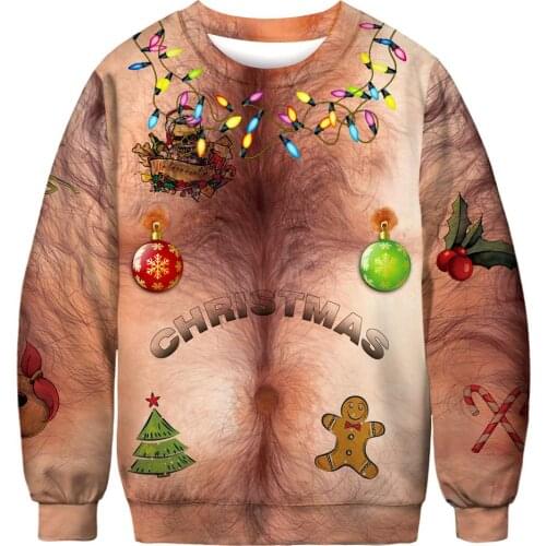 Funny Christmas Sweatershirt Santa Claus Printed Loose Sweatershirt 2020 Men Women Pullover Christmas Novelty Tops