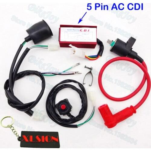 Wiring Loom Harness Kill Switch Racing Ignition Coil 5 Pin AC CDI For 50cc-160cc Pit Dirt Bike Motorcycle Motocross