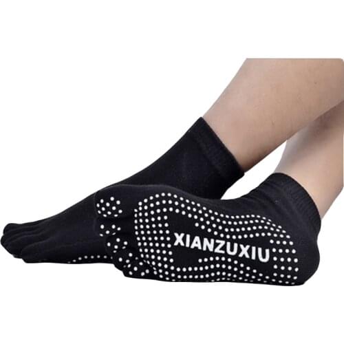 1 Pair/Lot Mens Massage Five Fingers Winter/Autumn Cotton Breathable Non-slip Health Care 5 Toe Deodorant Sock (441130)