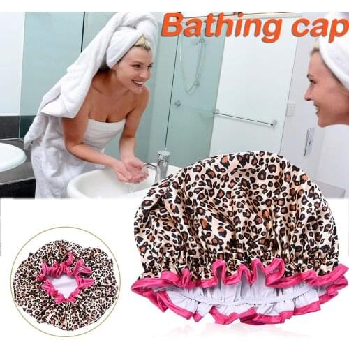 1PC multi-style double-layer Printing Satin Waterproof Shower Cap Barbershop Supplies