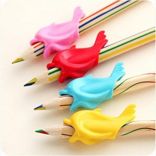 10 pcs/Lot Dolphin Fish Writing Posture Correction Device To Hold A Pen Correction Silicone Stationery Child Student
