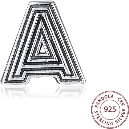 Beads Fit Pandora Bracelet Reflexions Letter A Clip Charm 925 Sterling Silver Bead Charms for Jewelry Making berloques prata
