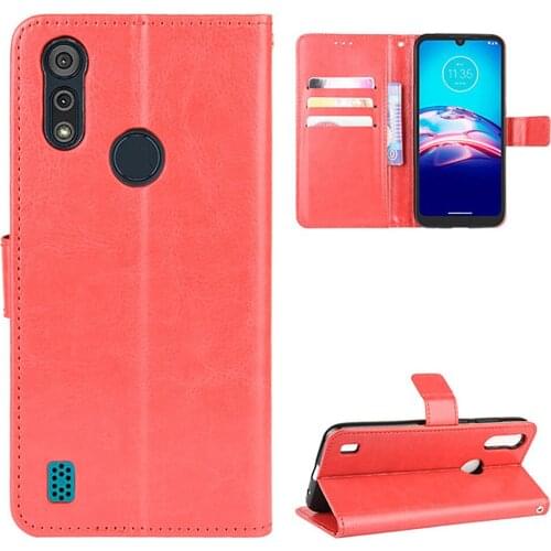 Wallet Style Phone Case Protective Sleeve Cover Crazy Horse Leather Shell for Motorola E6i 2021/E6s 2020 Phone