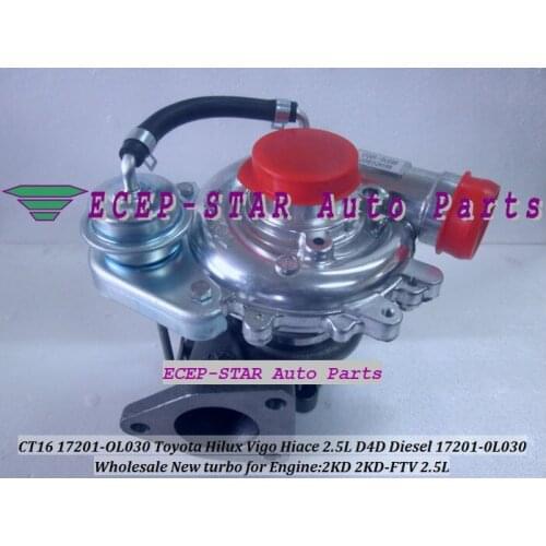 CT16 17201-OL030 17201-0L030 Turbo Turbocharger For TOYOTA Hilux Vigo Hiace Hi-lux Hi-ace 01- 2.5L D4D 2KD 2KD-FTV 2KDFTV 102HP