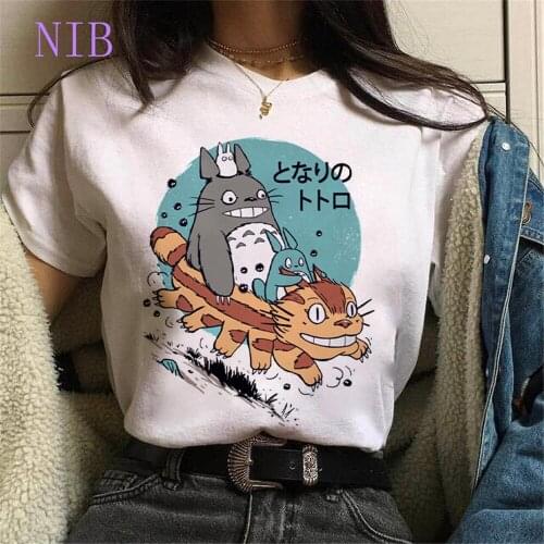 Kawaii cartoon anime printing Tees women Harajuku spirited away my neighbor totoro t shirt gothic punk tops women/mens T-Shirts