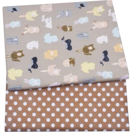 Cute Printed Rabbit Cotton Fabric For Kids,Sewing Quilting Fat Quarters Material For Baby&Child,DIY Bedding Textile Fabric