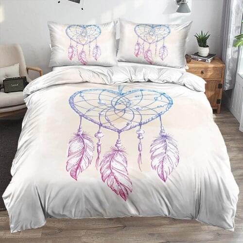 3D Comfoter Shells Sets Pillowcases Set Duvet Quilt Covers King Queen Full Twin Size Bohemian Custom Design White Bedclothes