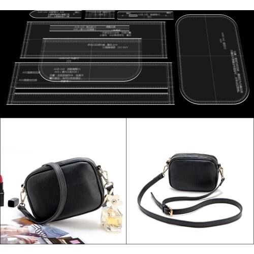 Handmade leather goods DIY tools acrylic version ladies shoulder bag diagonal package mold design template drawing