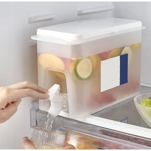 3.5L Water Pitcher With Lid Large Capacity Water Jug Dispenser With Faucet Plastic Iced Tea Juice Drink Kettle Cold Water Bottle