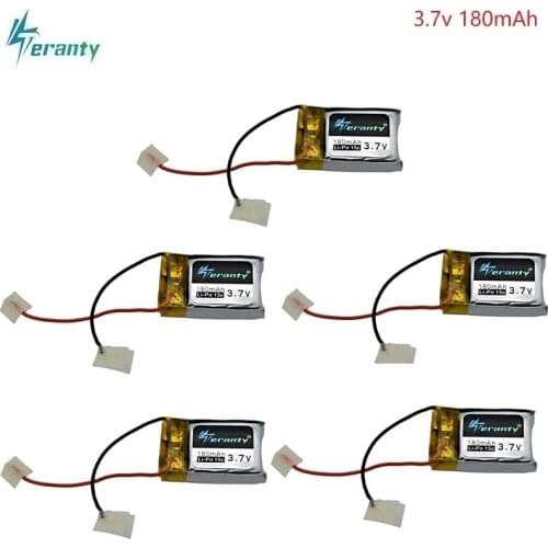 3.7V 180mAh Lipo battery for Syma S105 S107 S107G S109 S107 M3 RC Quadcopter Spare Parts 3.7V Rechargeable Battery 701723 5pcs
