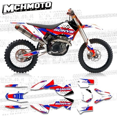 MCHMFG for KTM EXC SXF 125 250 300 450 530 2008 2009 2010 2011 Full Graphics Decals Stickers Motorcycle Background
