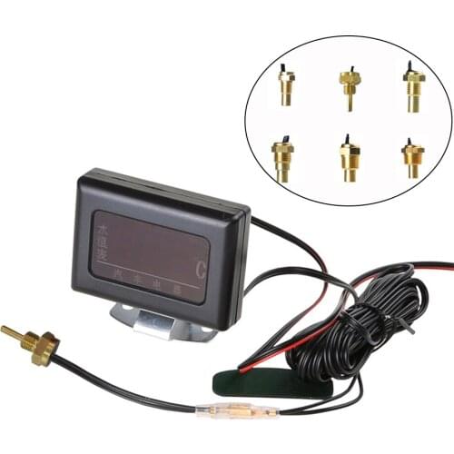 Modified Water Temperature Gauge Engine With Sensor 12V 24V Car Truck Durable Professional Tester Instrument Universal Digital