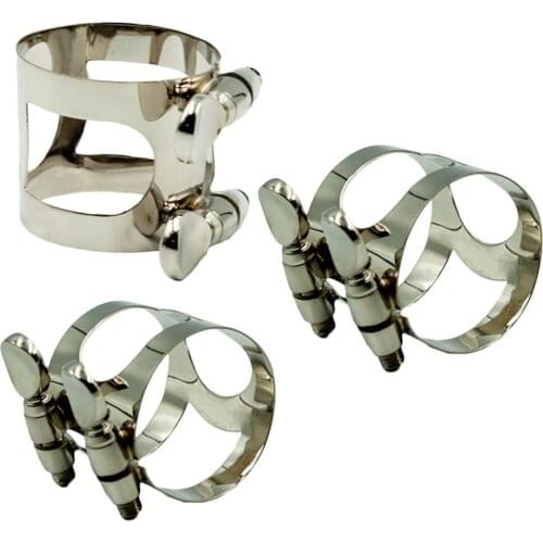 Mouthpiece Pipe Head Clamp Ligature Silver for Soprano Alto Tenor Saxophone