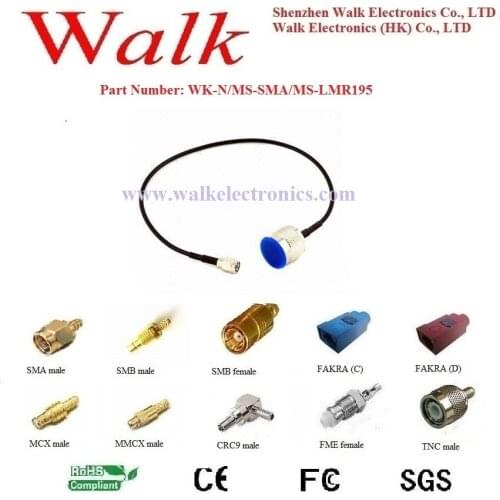 N male SMA male LMR195 cable, SMA N LMR195 cable, lmr195 cable assembly