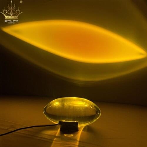 Nordic Style Egg-Shape Crystal Table Lamp Angle Eyes Projection Lamp Bedside Cabinet Design Art Decor Creative Night Light USB