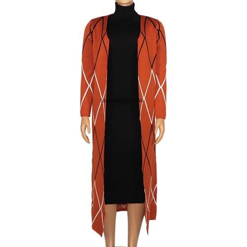 New African clothing Dashiki robes Fashion Knit sweater suit skirt slim size turtleneck loose stretch two piece set free size