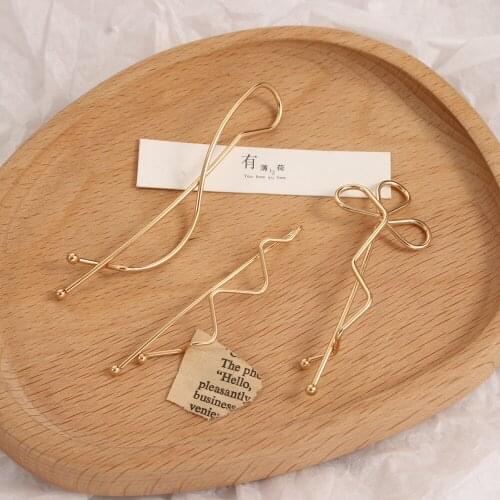 New Korea INS Flower Wave Long Clip Alloy Electroplated Clip Chopped Hair Side Clip Girls' Bang Barrettes Headwear Hair Acces