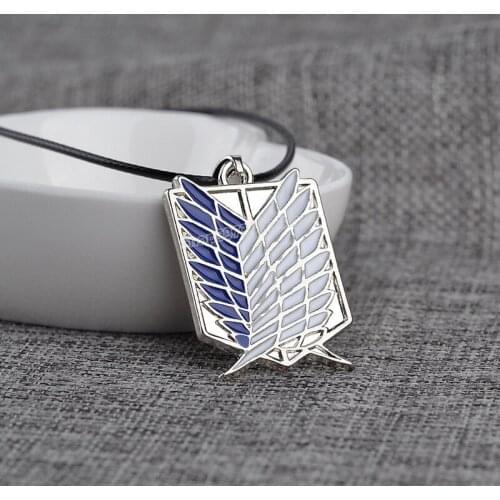 Attack on Titan Investigation Corps Emblem Logo Alloy Pendant Necklace Animation Goods Stainless Steel Jewelry Chains Gifts