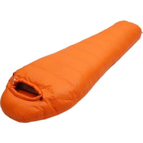 Very Warm White Goose down filled Adult Mummy style Sleeping Bag Fit for Winter Thermal 4 kinds of thickness Camping Travel