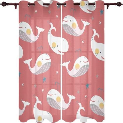 Beluga Cute Stars Ocean Valance Window Curtains For Living Room Bedroom Kitchen Home Luxury Youth Room Treatment Window Curtains