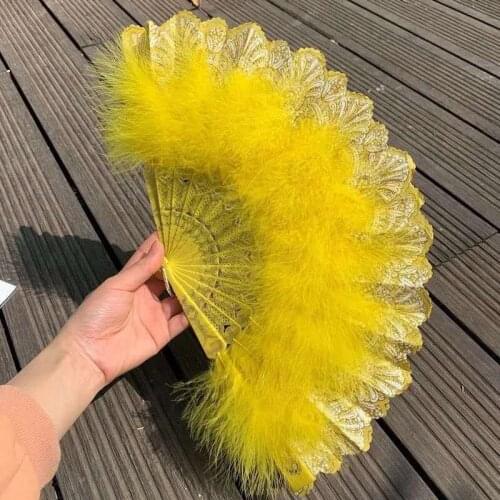 Custom handmade fan wedding lace feather fan wedding home decoration handmade fan bridal decoration Abanicos Para Boda Favors