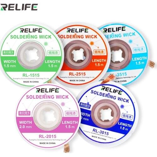 RELIFE Solder Wire 1.5-3.5mm Desoldering Wire Braid Welding Solder Remover Wick Wire Lead Cord Flux BGA Repair Tools