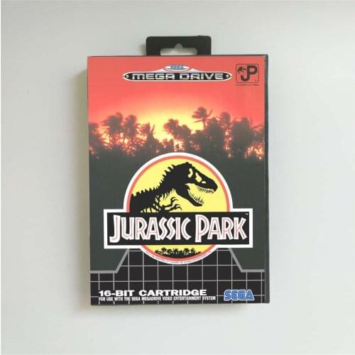 Jurassic Park - EUR Cover With Retail Box 16 Bit MD Game Card for Sega Megadrive Genesis Video Game Console