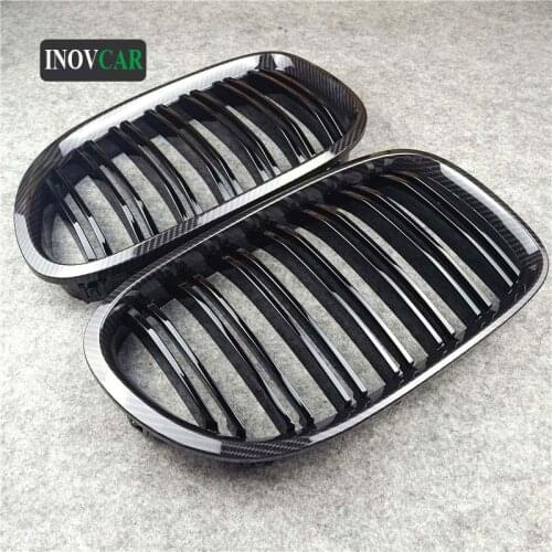 For F01 Kidney Grill Grille ABS Glossy M Color Black Twin Bar Slats 7 Series 730d 740i 750i Double Line Front Grills 2008-2014