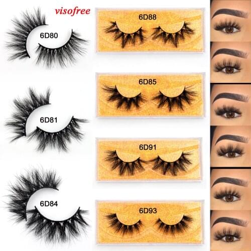 Visofree Eyelashes 6D Mink Eyelashes Full Volume Mink False Eyelash Reusable Dramatic Lashes 3D Mink Lashes Glitter Case Makeup