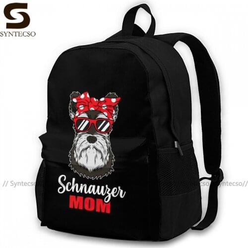 Schnauzer Backpacks Running Female Soft Backpack Modern Polyester Bags