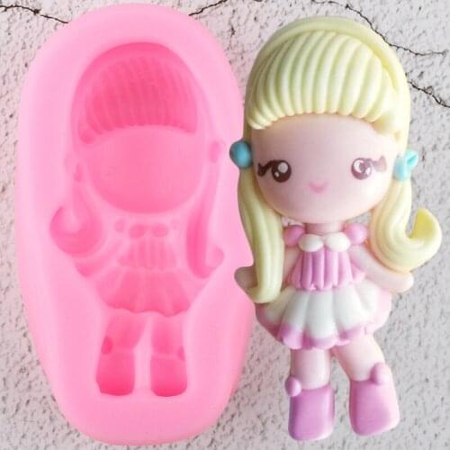Girl Princess Silicone Molds DIY Party Cupcake Topper Fondant Cake Decorating Tools Polymer Clay Candy Chocolate Gumpaste Moulds