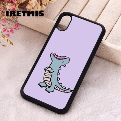 Iretmis 5 5S SE 2020 Phone Cover Cases for iPhone 6 6S 7 8 Plus X Xs Max XR 11 12 MINI Pro Rubber Silicone Dinosaur
