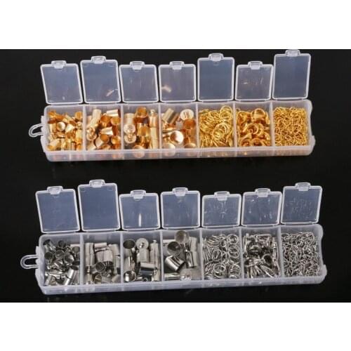 Mix Findings Open Jump Ring Lobster Buckle End Caps Beads Gold Rhodium Color for DIY Jewelry Findings Connector Accessories