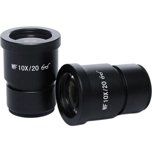 Brand New Pair WF10X/20 Eyepieces (30MM) with one pair eyeguard for Stereo Microscope