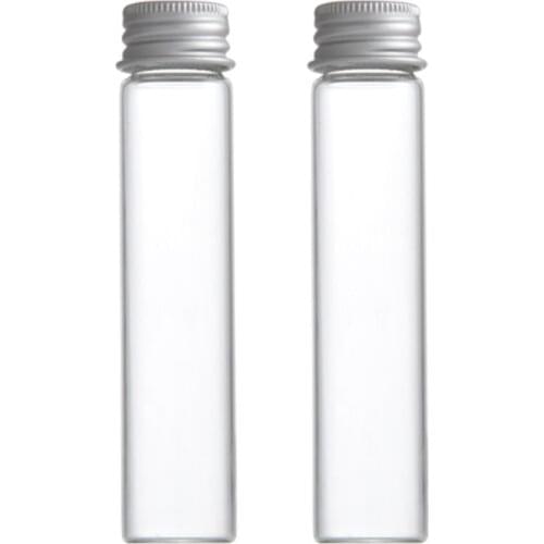 2Pcs 17ML Glass Jar Bottles Tobacco Herb Storage Box With Aluminum Cover Shisha Case Cigarette Smoking Accessories Kitchen Jars