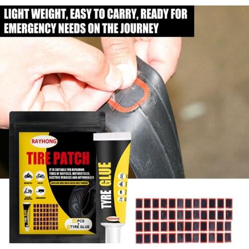 Inner Tire Patch Set of 48 Small Bike Glued Tire Repairing Stickers with Glue Portable Bicycle Repair Accessories XR-Hot