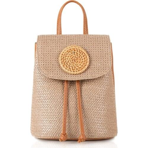 Womens bags PP woven backpack Simple bucket bag Shoulder bag Diagonal womens bag Fashion backpack Lipstick bag Handbag