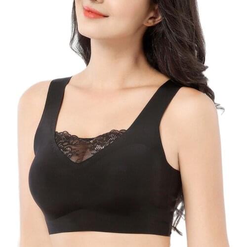 Large Size Sexy Padded Bra Lace Womens Sleeping Bras Seamless Push Up Brassiere Lingerie Wire Free Bralette Female Underwear